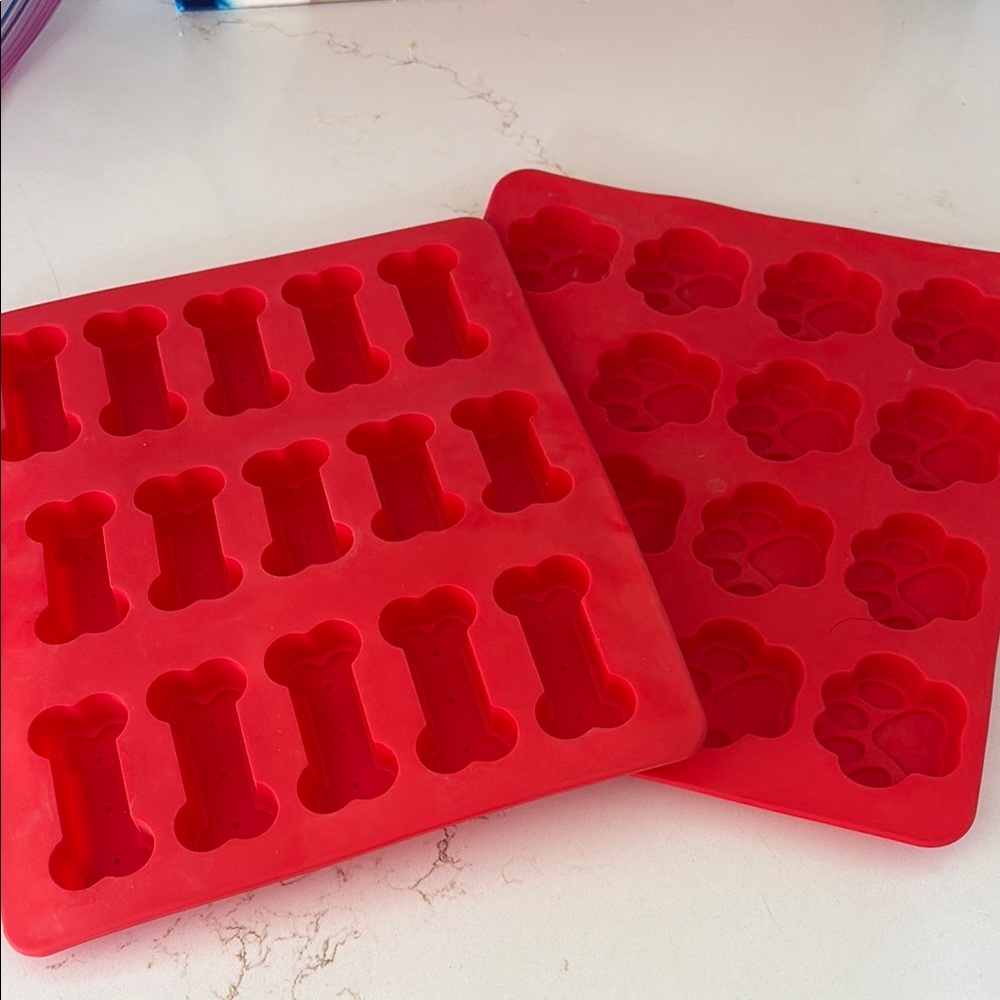 Red Silicone Dog Treat Molds